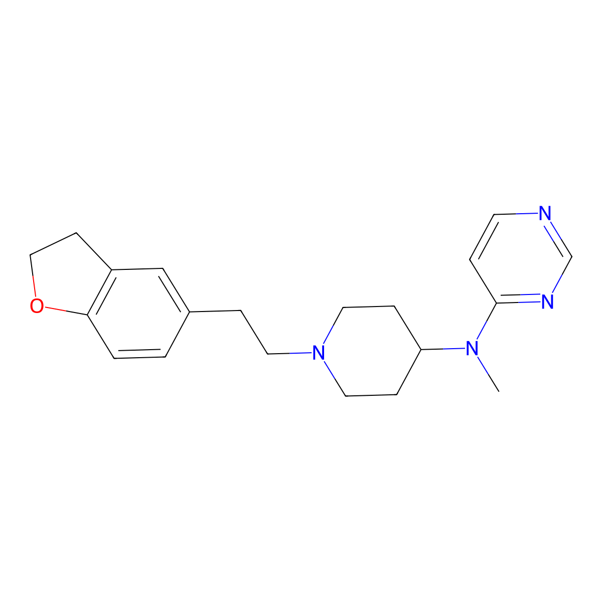 N-{1-[2-(2,3-dihydro-1-benzofuran-5-yl)ethyl]piperidin-4-yl}-N-methylpyrimidin-4-amine molecular structure, CAS 2201777-55-9