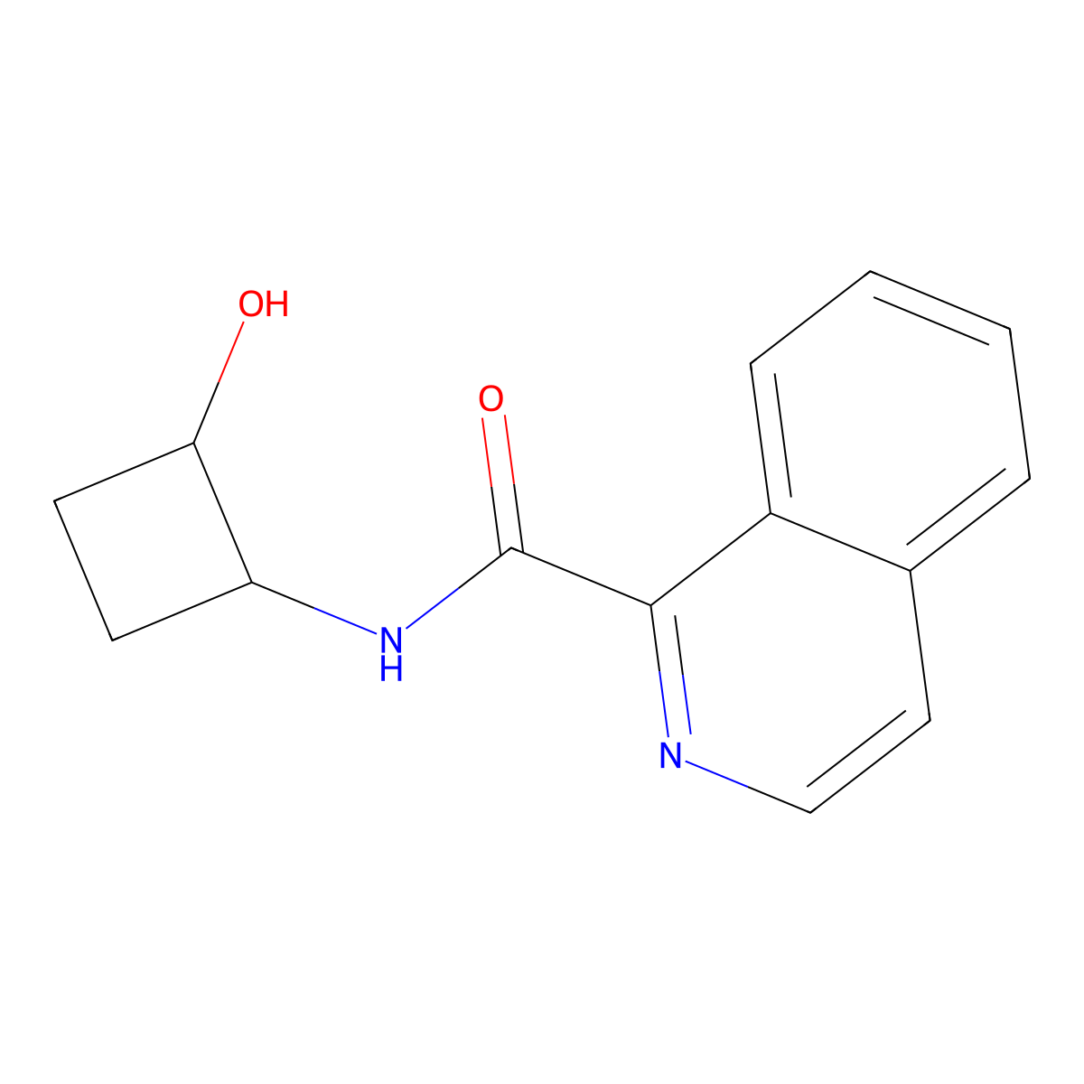 N-(2-hydroxycyclobutyl)isoquinoline-1-carboxamide molecular structure, CAS 2201777-84-4