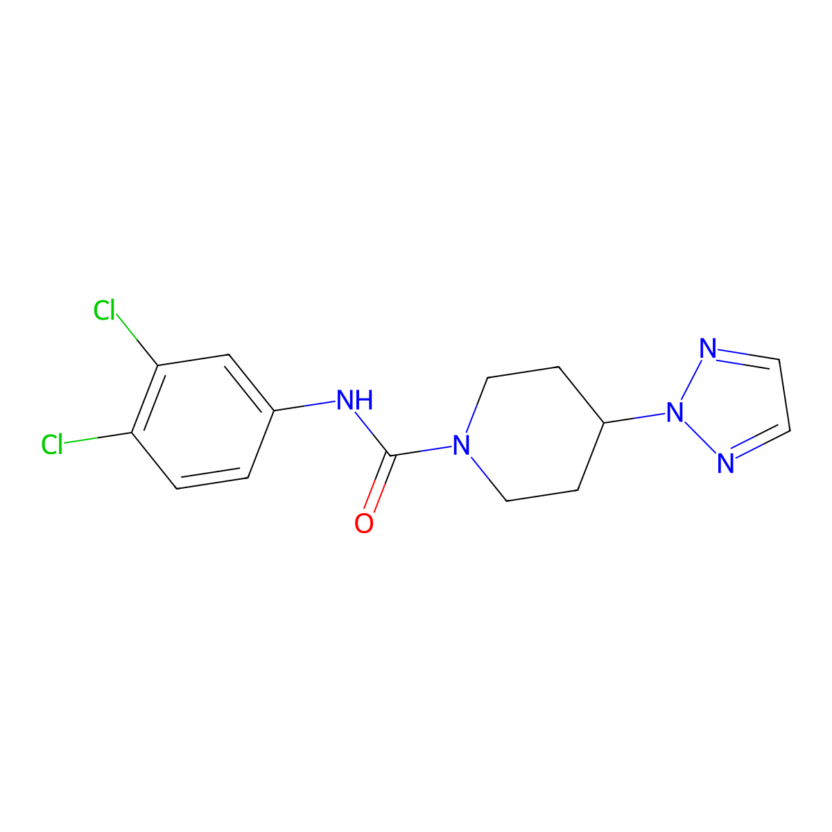 N-(3,4-dichlorophenyl)-4-(2H-1,2,3-triazol-2-yl)piperidine-1-carboxamide molecular structure, CAS 2201783-31-3