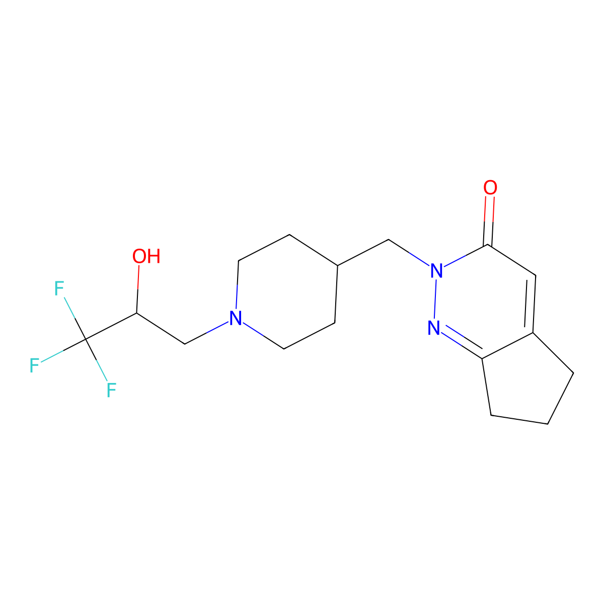 2-{[1-(3,3,3-trifluoro-2-hydroxypropyl)piperidin-4-yl]methyl}-2H,3H,5H,6H,7H-cyclopenta[c]pyridazin-3-one molecular structure, CAS 2201785-09-1