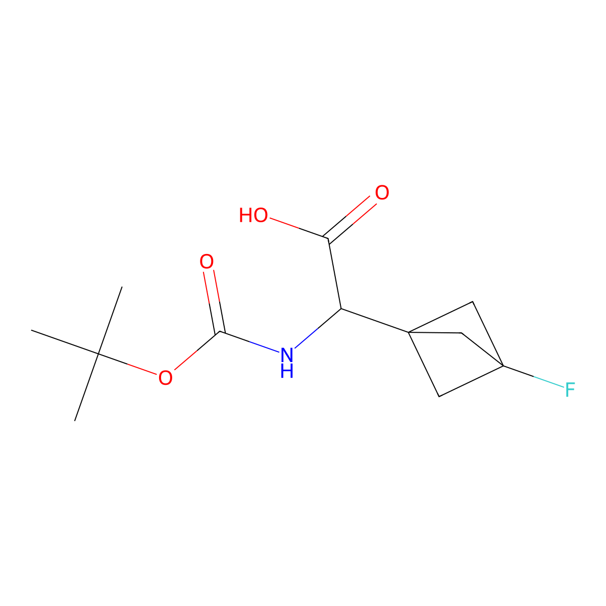 (2R)-2-{[(tert-butoxy)carbonyl]amino}-2-{3-fluorobicyclo[1.1.1]pentan-1-yl}acetic acid molecular structure, CAS 2201785-56-8