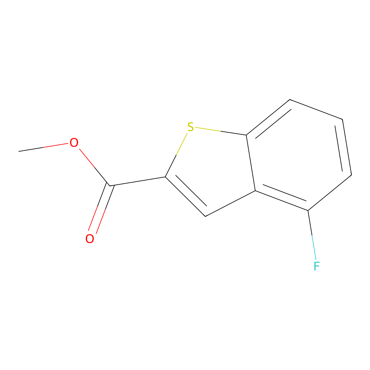 Methyl 4-fluoro-1-benzothiophene-2-carboxylate molecular structure, CAS 220180-55-2
