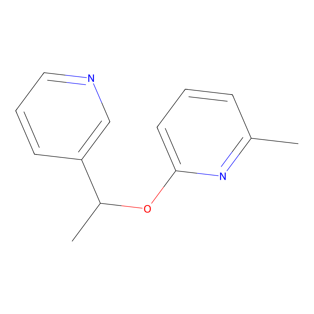 2-Methyl-6-[1-(pyridin-3-yl)ethoxy]pyridine molecular structure, CAS 2201819-27-2
