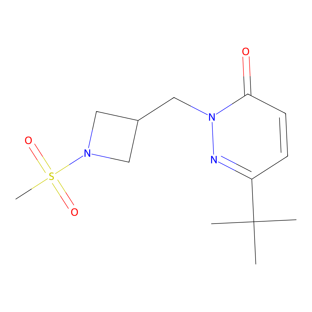 6-Tert-butyl-2-[(1-methanesulfonylazetidin-3-yl)methyl]-2,3-dihydropyridazin-3-one molecular structure, CAS 2201822-94-6