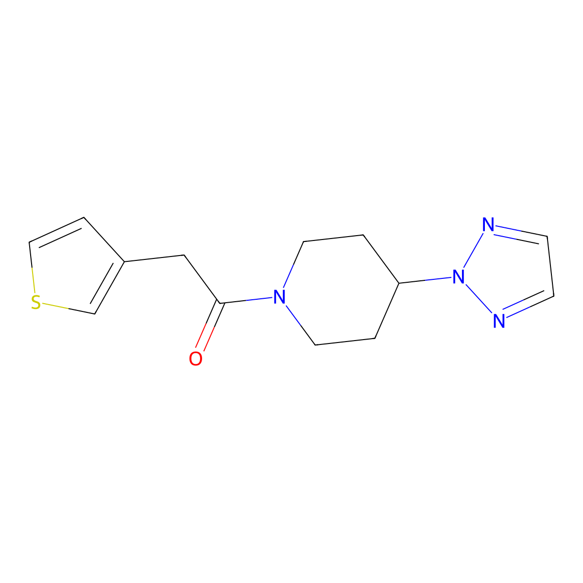 1-(4-(2H-1,2,3-triazol-2-yl)piperidin-1-yl)-2-(thiophen-3-yl)ethanone molecular structure, CAS 2201826-86-8