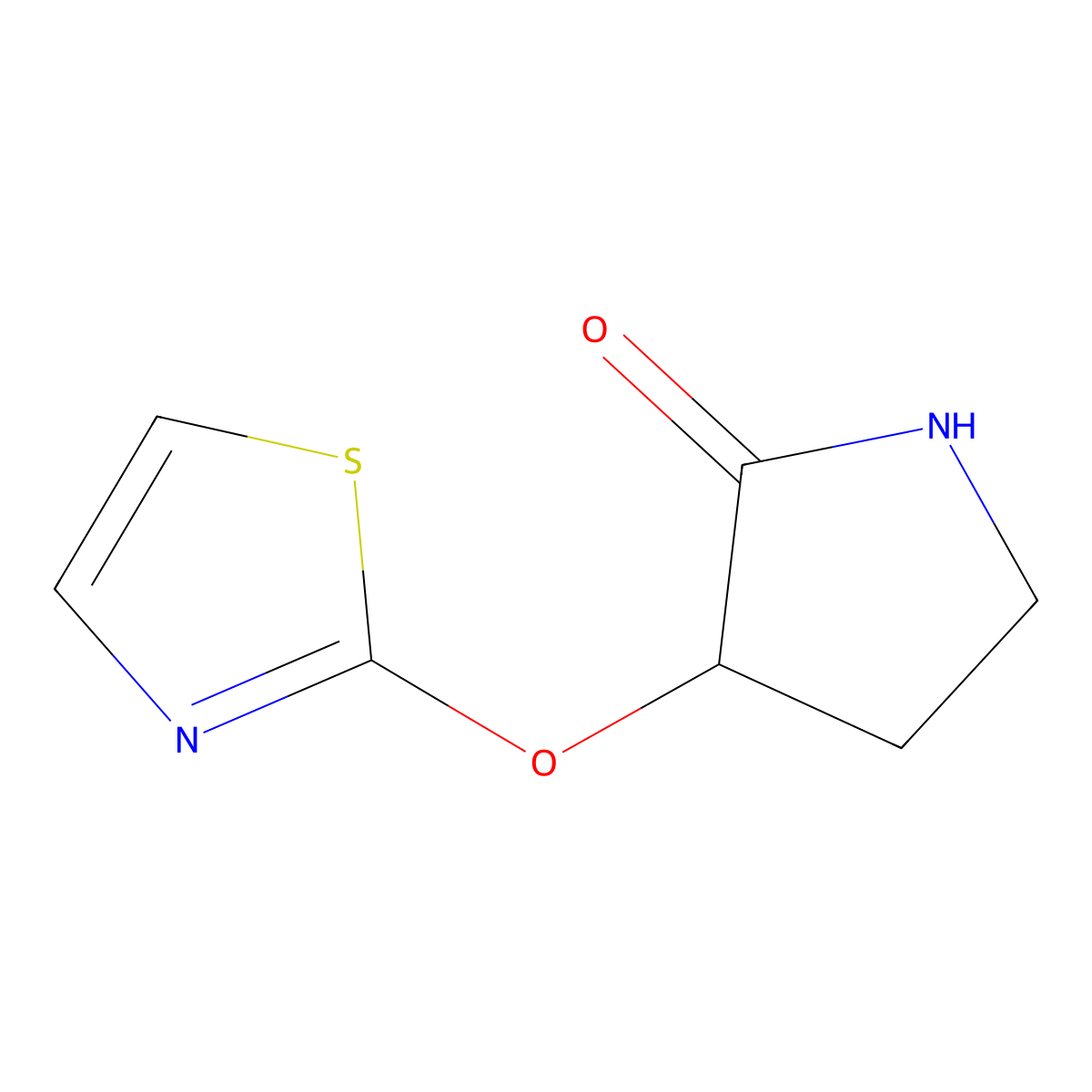 3-(1,3-Thiazol-2-yloxy)pyrrolidin-2-one molecular structure, CAS 2201827-90-7