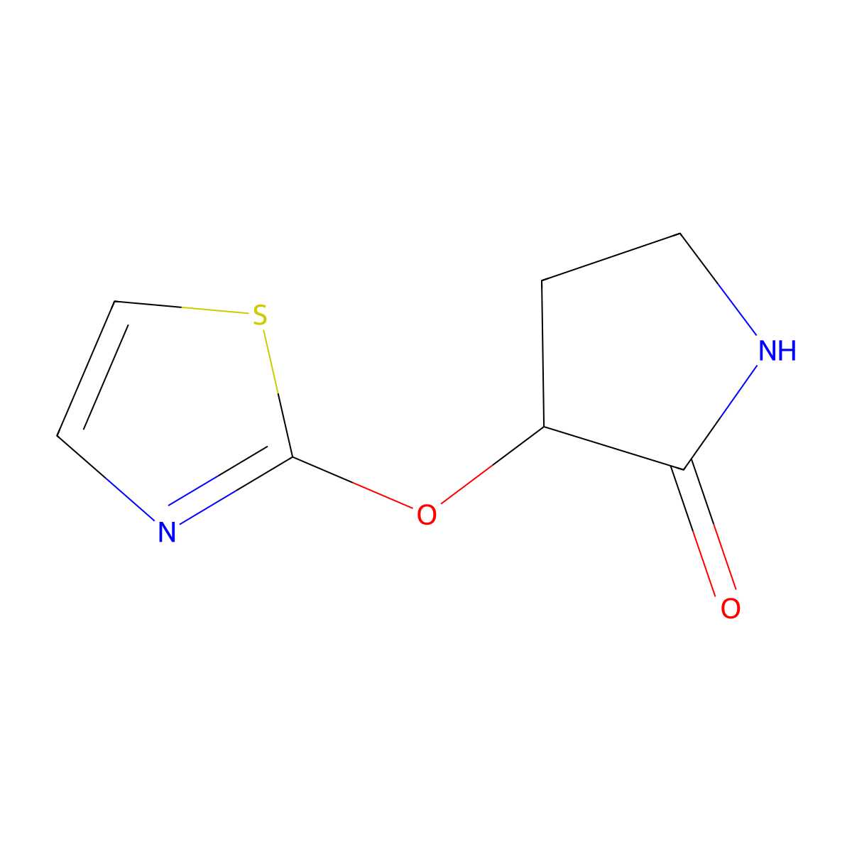 3-(1,3-Thiazol-2-yloxy)pyrrolidin-2-one molecular structure, CAS 2201827-90-7