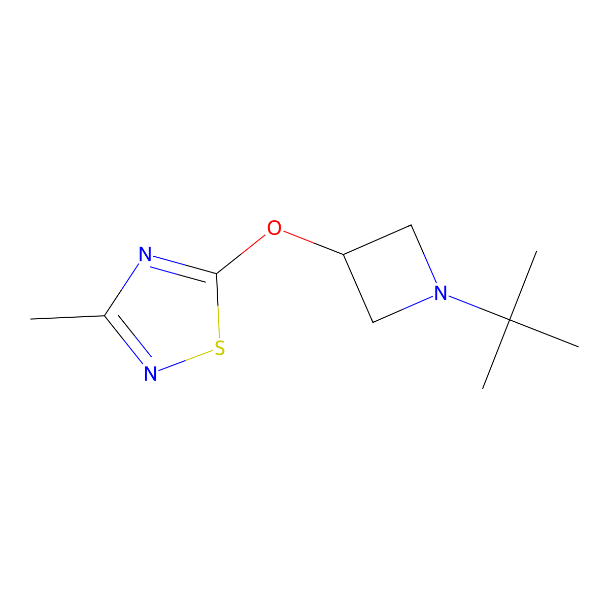5-[(1-Tert-butylazetidin-3-yl)oxy]-3-methyl-1,2,4-thiadiazole molecular structure, CAS 2201828-59-1