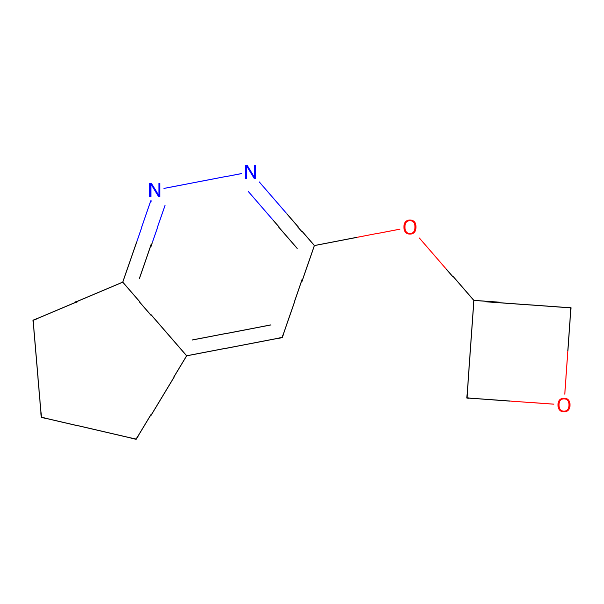 3-(oxetan-3-yloxy)-5H,6H,7H-cyclopenta[c]pyridazine molecular structure, CAS 2201829-23-2