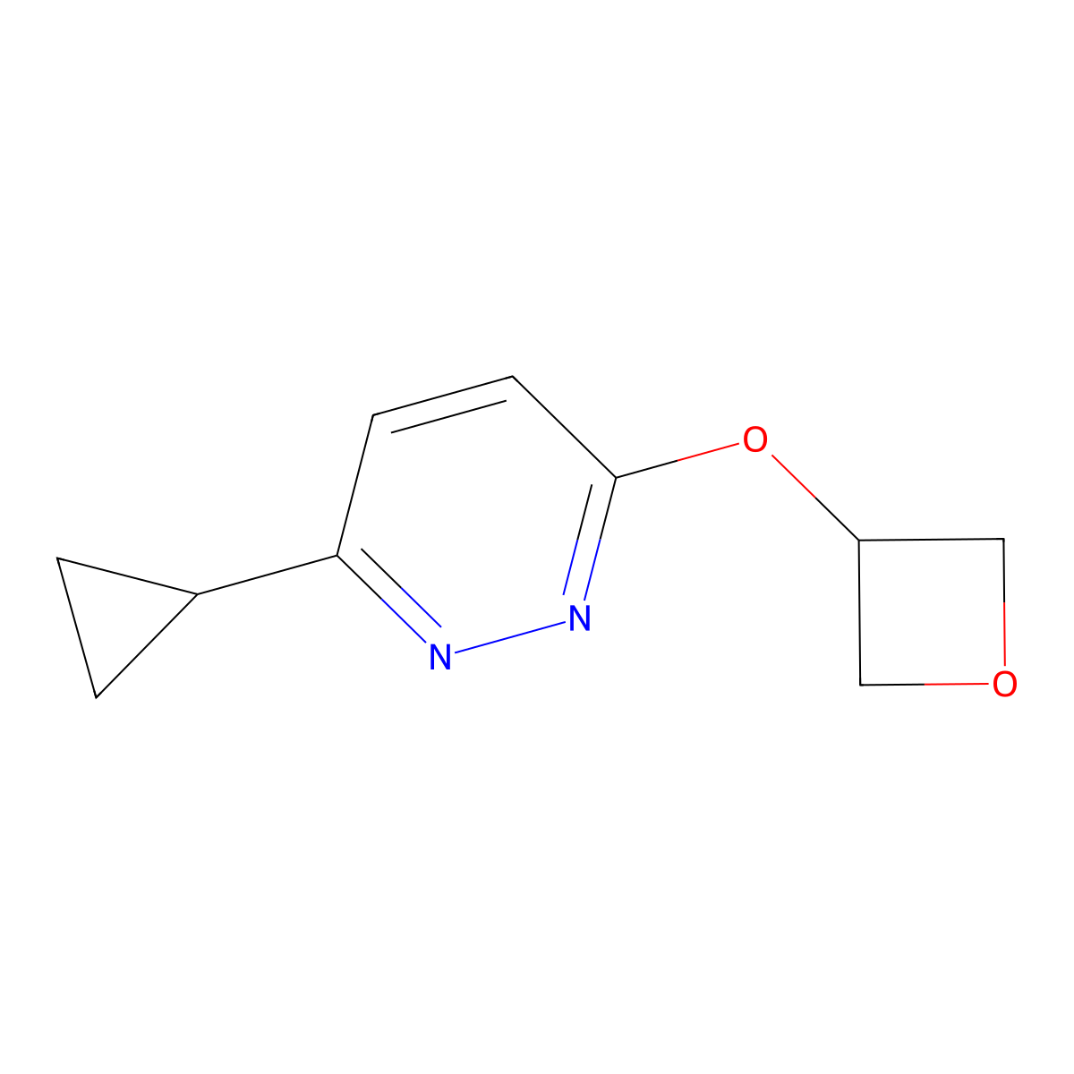 3-Cyclopropyl-6-(oxetan-3-yloxy)pyridazine molecular structure, CAS 2201829-28-7