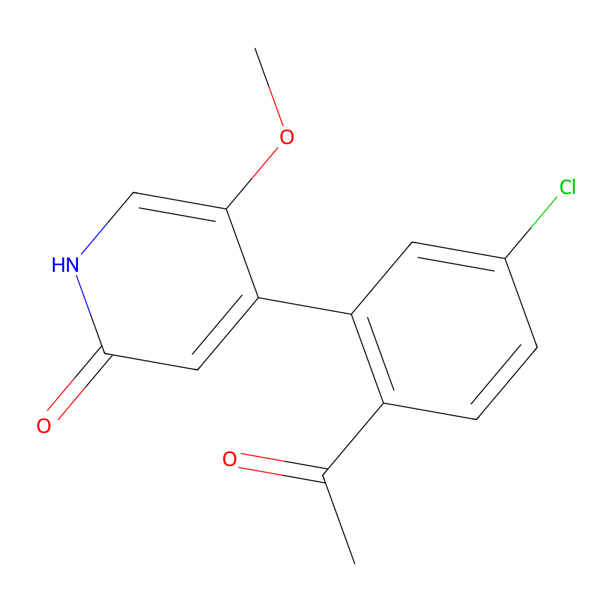 4-(2-Acetyl-5-chlorophenyl)-5-methoxypyridin-2(1H)-one molecular structure, CAS 2201839-83-8