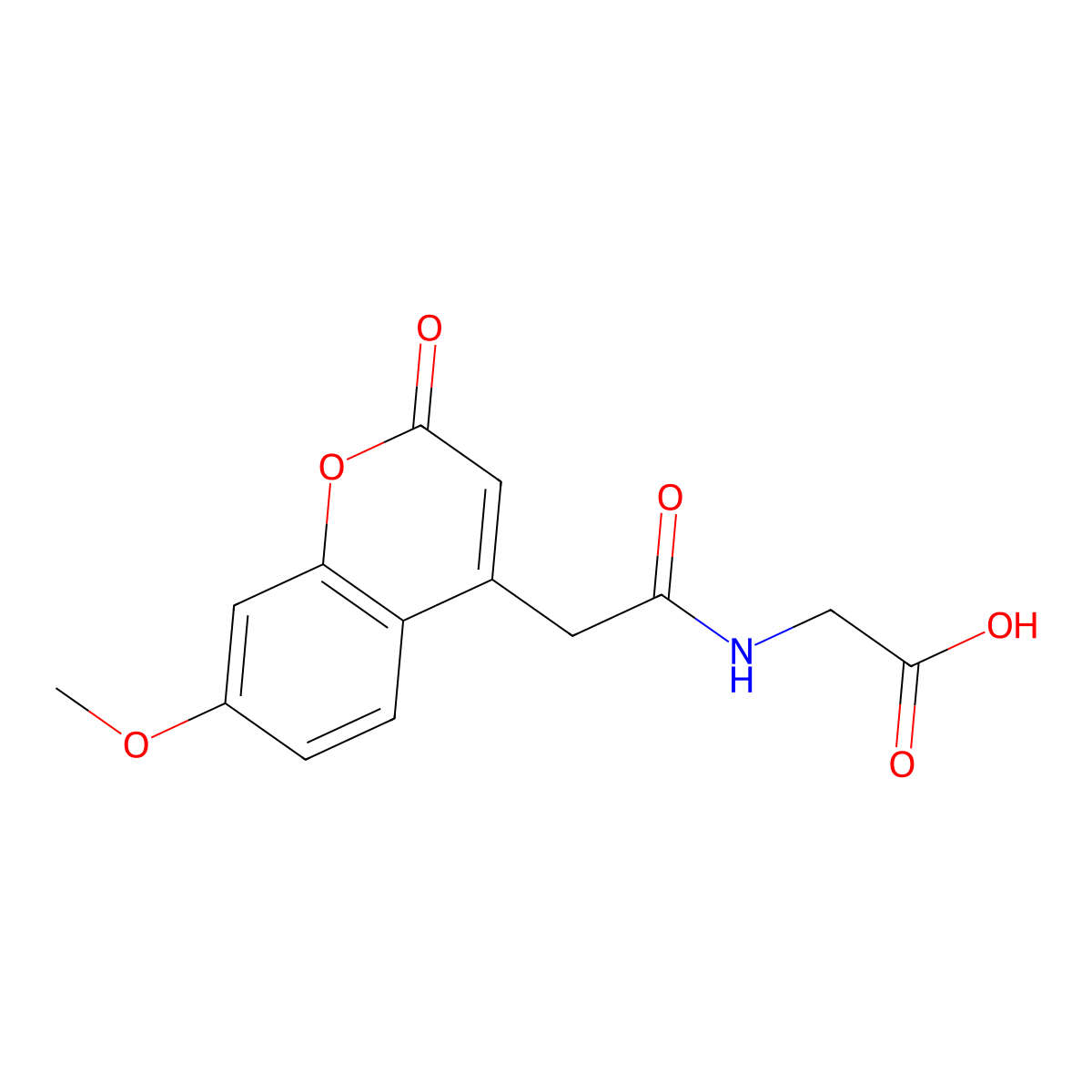 Glycine, N-[(7-methoxy-2-oxo-2H-1-benzopyran-4-yl)acetyl]- molecular structure, CAS 220184-28-1