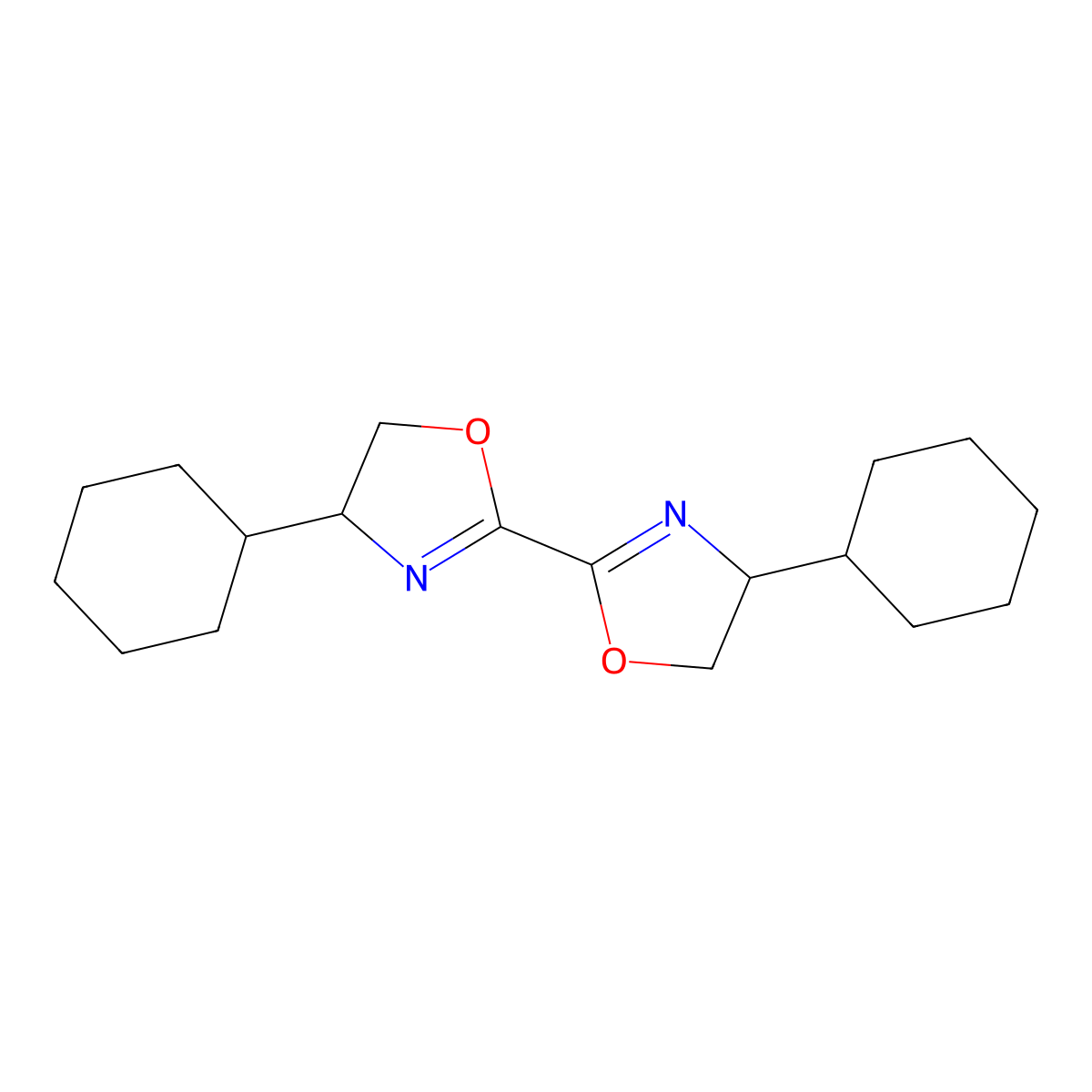 4,4'-Dicyclohexyl-4,4',5,5'-tetrahydro-2,2'-bioxazole molecular structure, CAS 220184-92-9