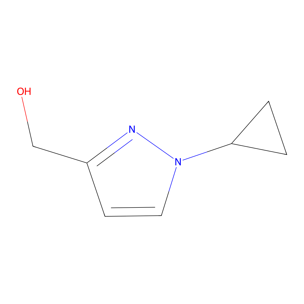 (1-Cyclopropyl-1H-pyrazol-3-yl)methanol molecular structure, CAS 2201840-10-8