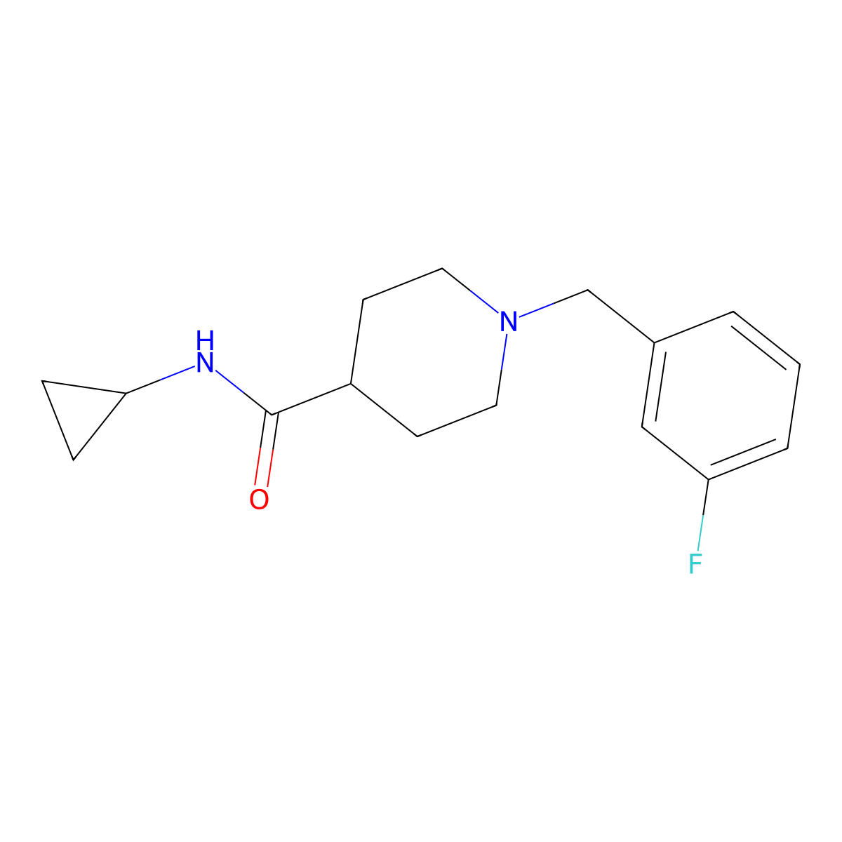 N-cyclopropyl-1-[(3-fluorophenyl)methyl]piperidine-4-carboxamide molecular structure, CAS 2201849-09-2