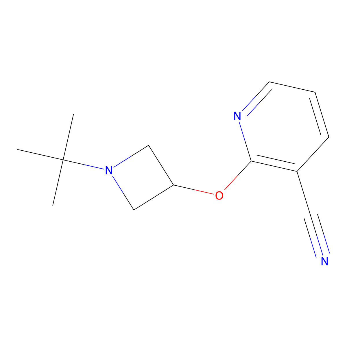 2-[(1-Tert-butylazetidin-3-yl)oxy]pyridine-3-carbonitrile molecular structure, CAS 2201871-06-7