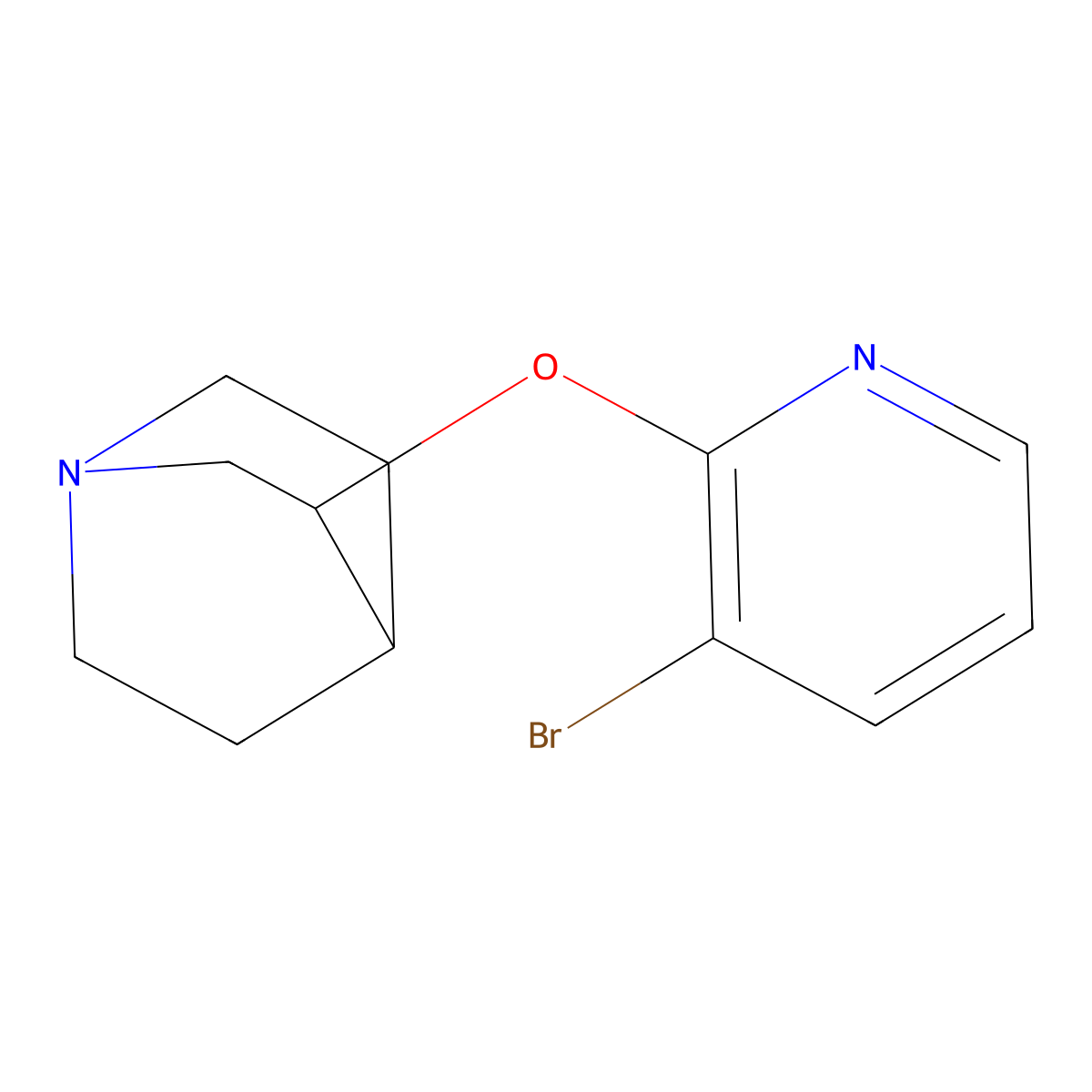 3-[(3-Bromopyridin-2-yl)oxy]-1-azabicyclo[2.2.2]octane molecular structure, CAS 2201871-35-2