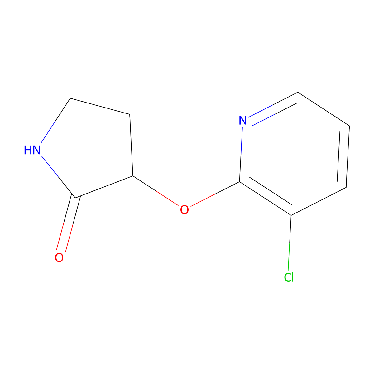 3-[(3-Chloropyridin-2-yl)oxy]pyrrolidin-2-one molecular structure, CAS 2201872-75-3