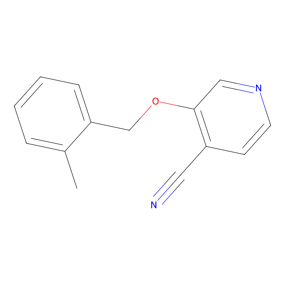 3-[(2-Methylphenyl)methoxy]pyridine-4-carbonitrile molecular structure, CAS 2201878-64-8