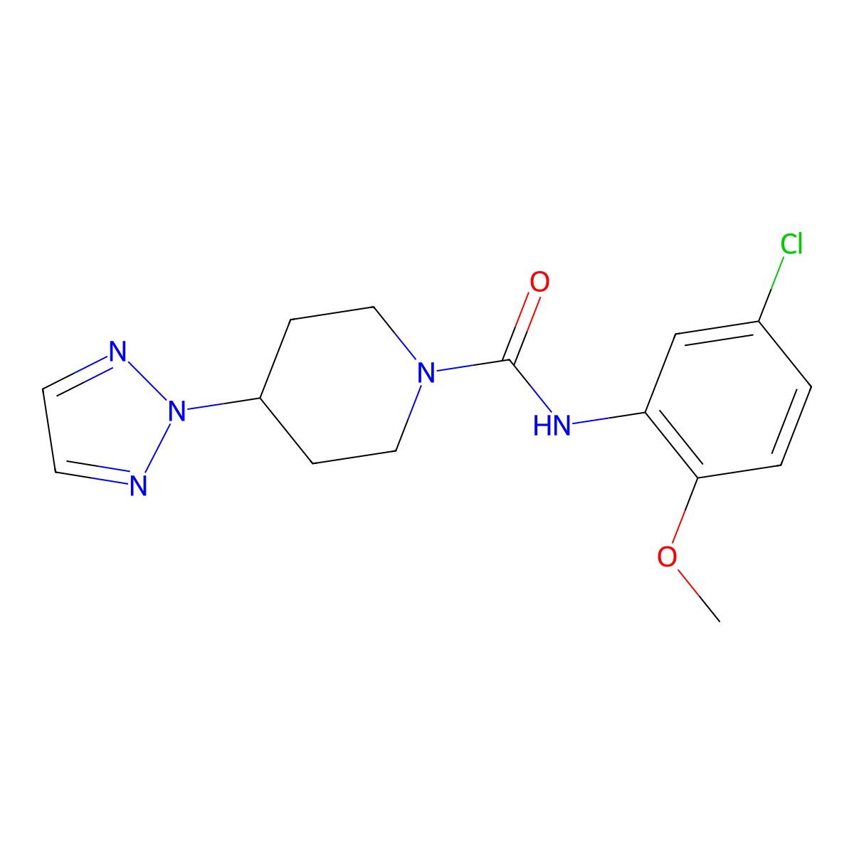 N-(5-chloro-2-methoxyphenyl)-4-(2H-1,2,3-triazol-2-yl)piperidine-1-carboxamide molecular structure, CAS 2201879-69-6