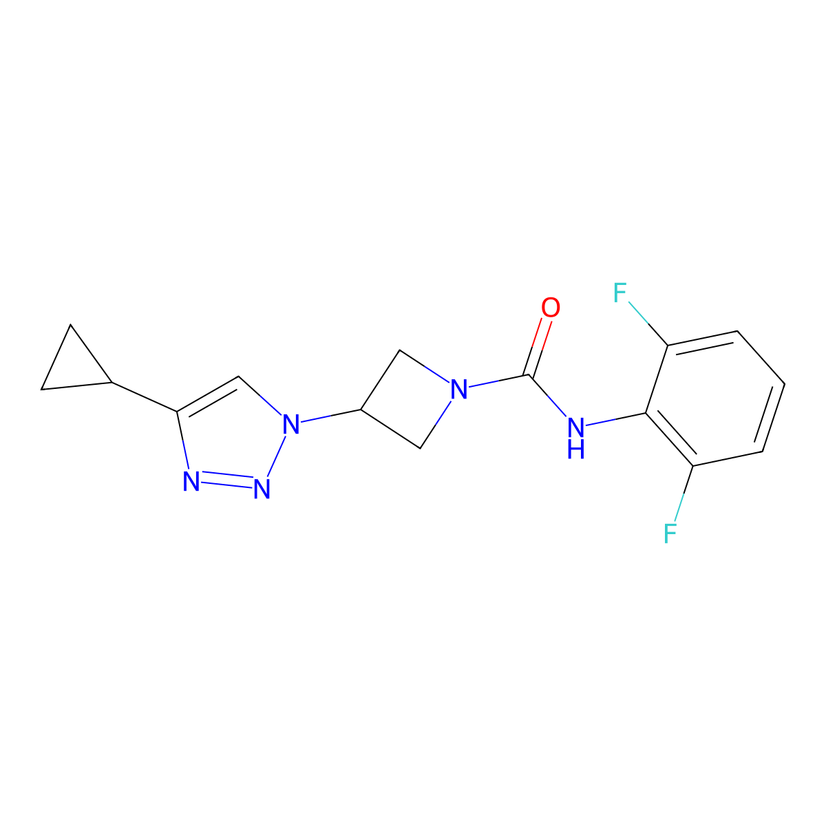 3-(4-cyclopropyl-1H-1,2,3-triazol-1-yl)-N-(2,6-difluorophenyl)azetidine-1-carboxamide molecular structure, CAS 2201879-71-0