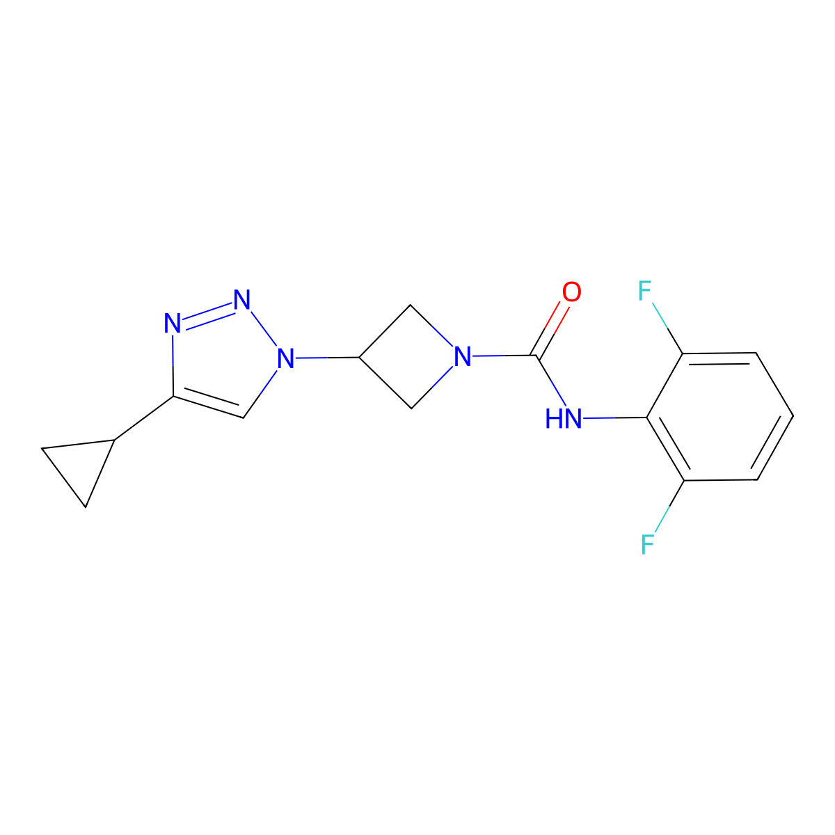 3-(4-cyclopropyl-1H-1,2,3-triazol-1-yl)-N-(2,6-difluorophenyl)azetidine-1-carboxamide molecular structure, CAS 2201879-71-0