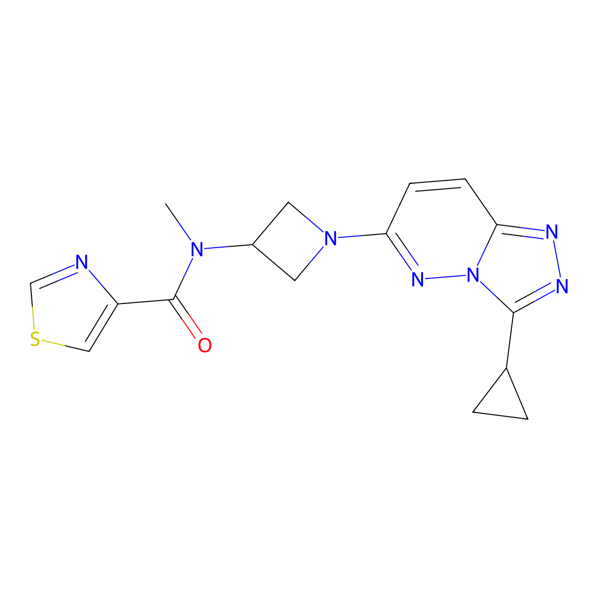 N-(1-{3-cyclopropyl-[1,2,4]triazolo[4,3-b]pyridazin-6-yl}azetidin-3-yl)-N-methyl-1,3-thiazole-4-carboxamide molecular structure, CAS 2201880-15-9