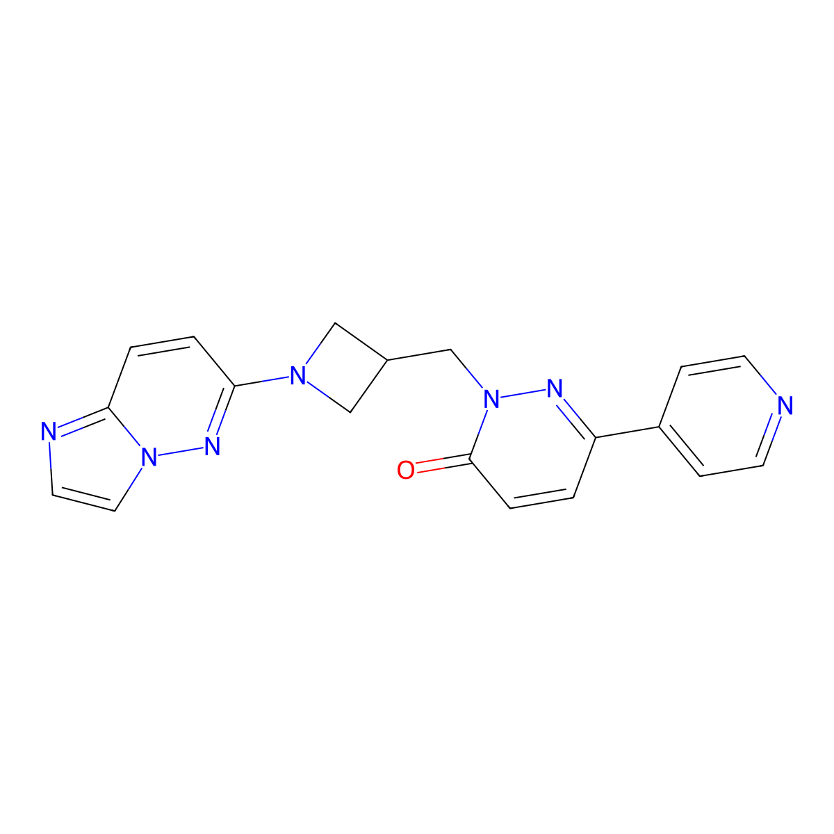 2-[(1-{Imidazo[1,2-b]pyridazin-6-yl}azetidin-3-yl)methyl]-6-(pyridin-4-yl)-2,3-dihydropyridazin-3-one molecular structure, CAS 2201887-77-4