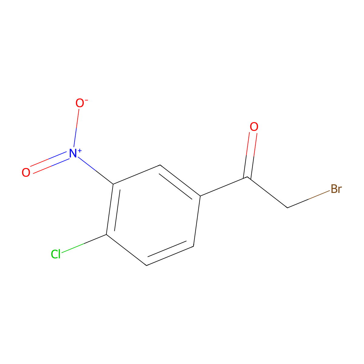2-Bromo-1-(4-chloro-3-nitrophenyl)ethan-1-one molecular structure, CAS 22019-49-4