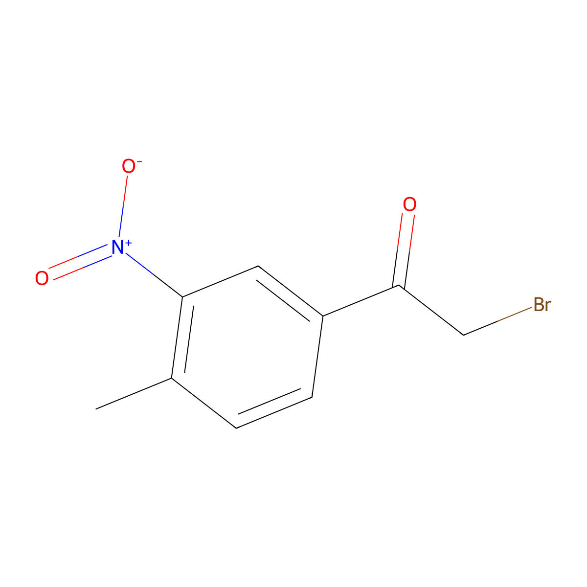 2-Bromo-1-(4-methyl-3-nitrophenyl)ethan-1-one molecular structure, CAS 22019-50-7