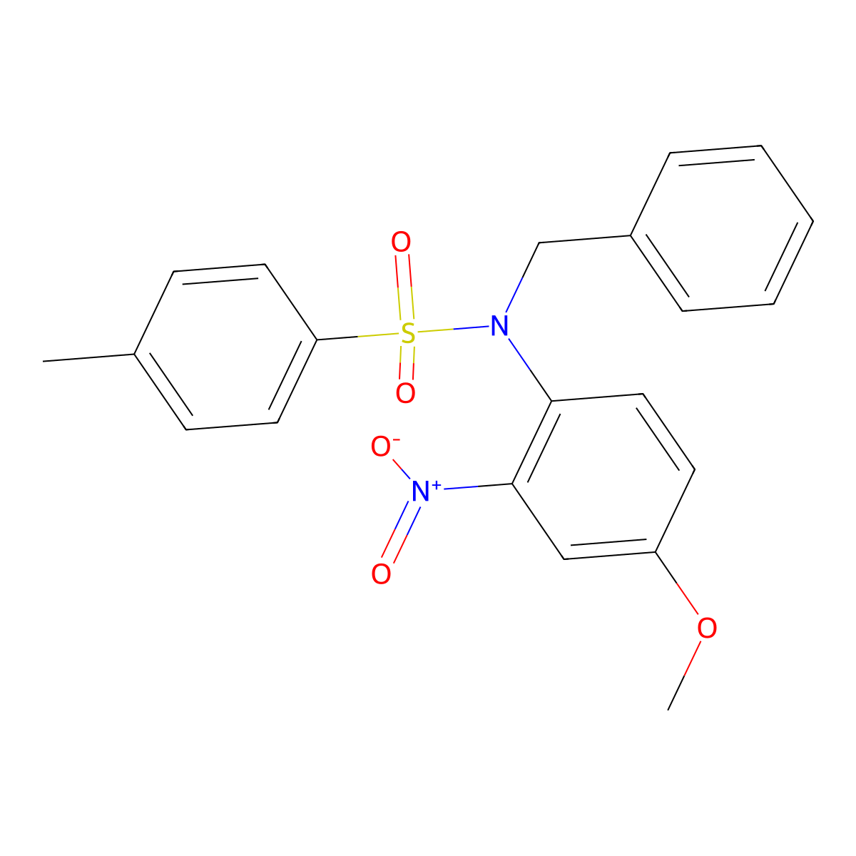 N-benzyl-N-(4-methoxy-2-nitrophenyl)-4-methylbenzenesulfonamide molecular structure, CAS 22019-61-0