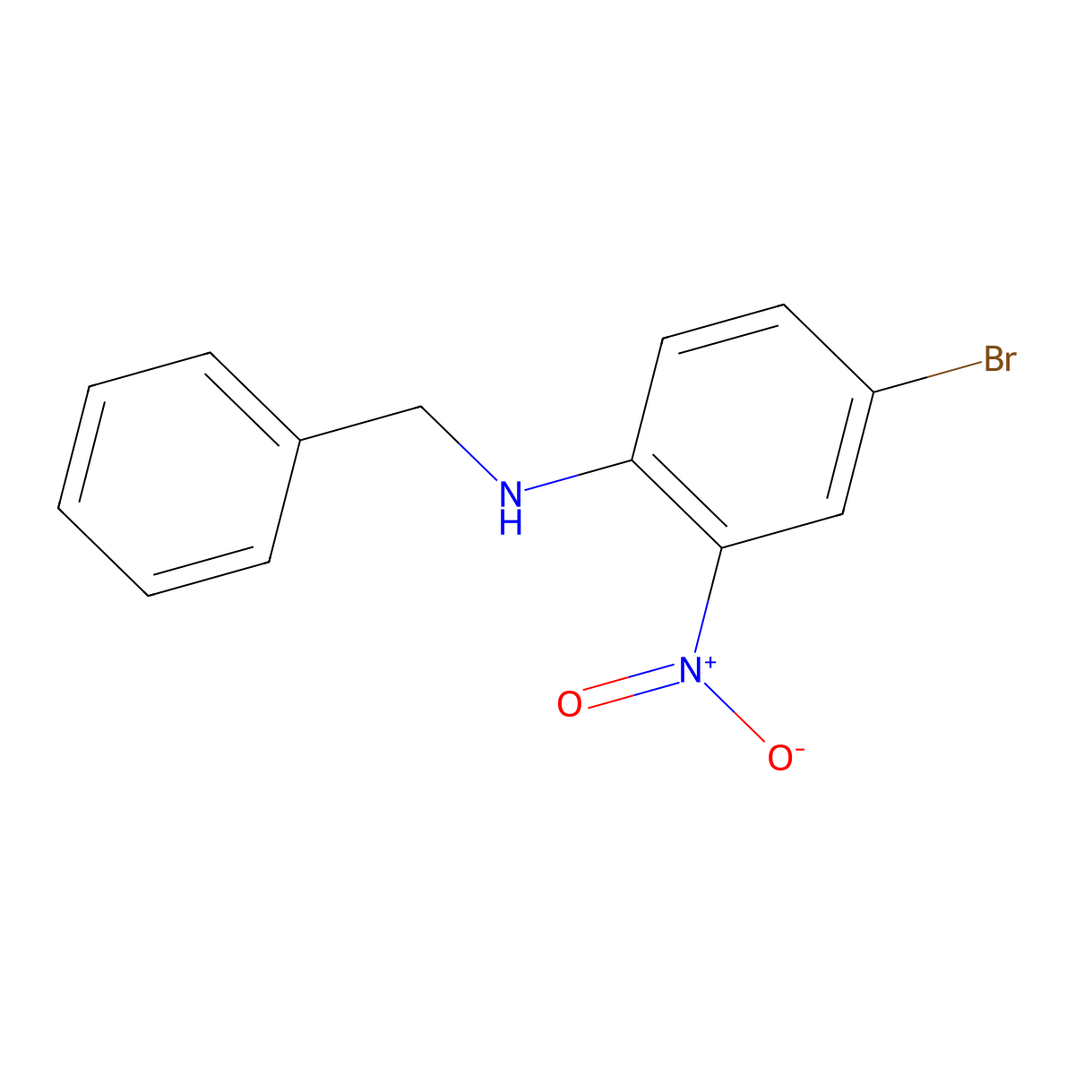 N-benzyl-4-bromo-2-nitroaniline molecular structure, CAS 22019-68-7