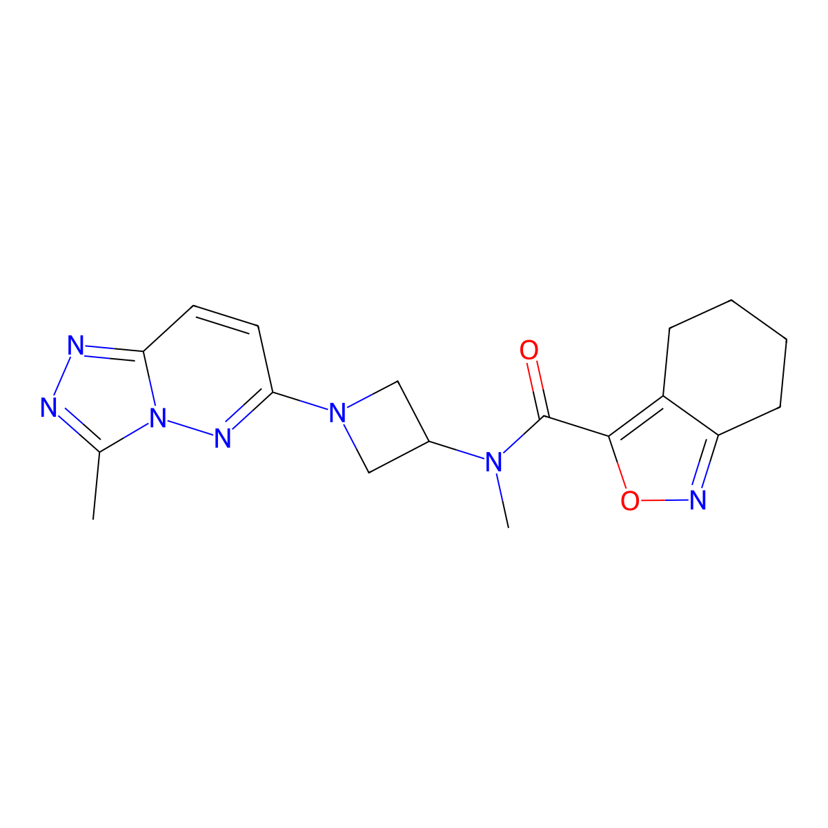 N-methyl-N-(1-{3-methyl-[1,2,4]triazolo[4,3-b]pyridazin-6-yl}azetidin-3-yl)-4,5,6,7-tetrahydro-2,1-benzoxazole-3-carboxamide molecular structure, CAS 2201901-22-4