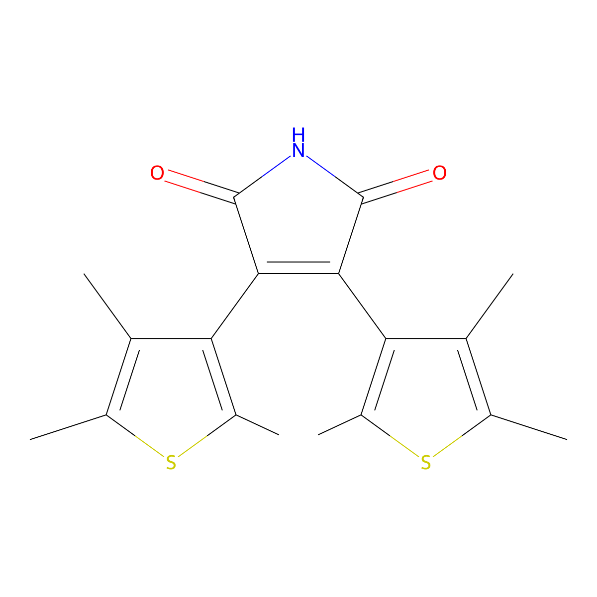 3,4-Bis(2,4,5-trimethylthiophen-3-yl)-1H-pyrrole-2,5-dione molecular structure, CAS 220191-36-6