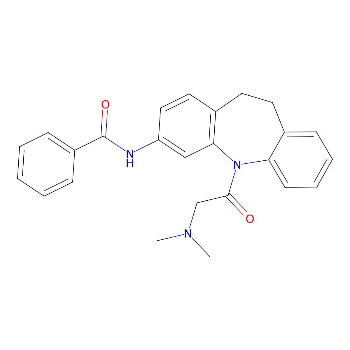 N-[11-[2-(dimethylamino)acetyl]-5,6-dihydrobenzo[b][1]benzazepin-2-yl]benzamide molecular structure, CAS 220194-91-2