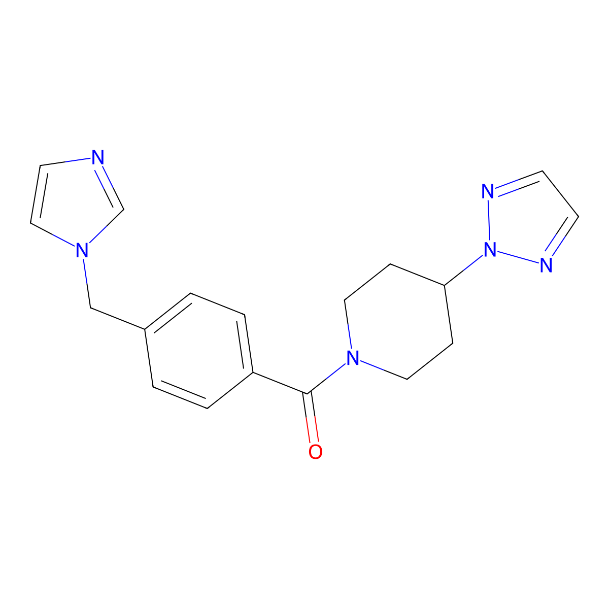 (4-((1H-imidazol-1-yl)methyl)phenyl)(4-(2H-1,2,3-triazol-2-yl)piperidin-1-yl)methanone molecular structure, CAS 2201947-09-1