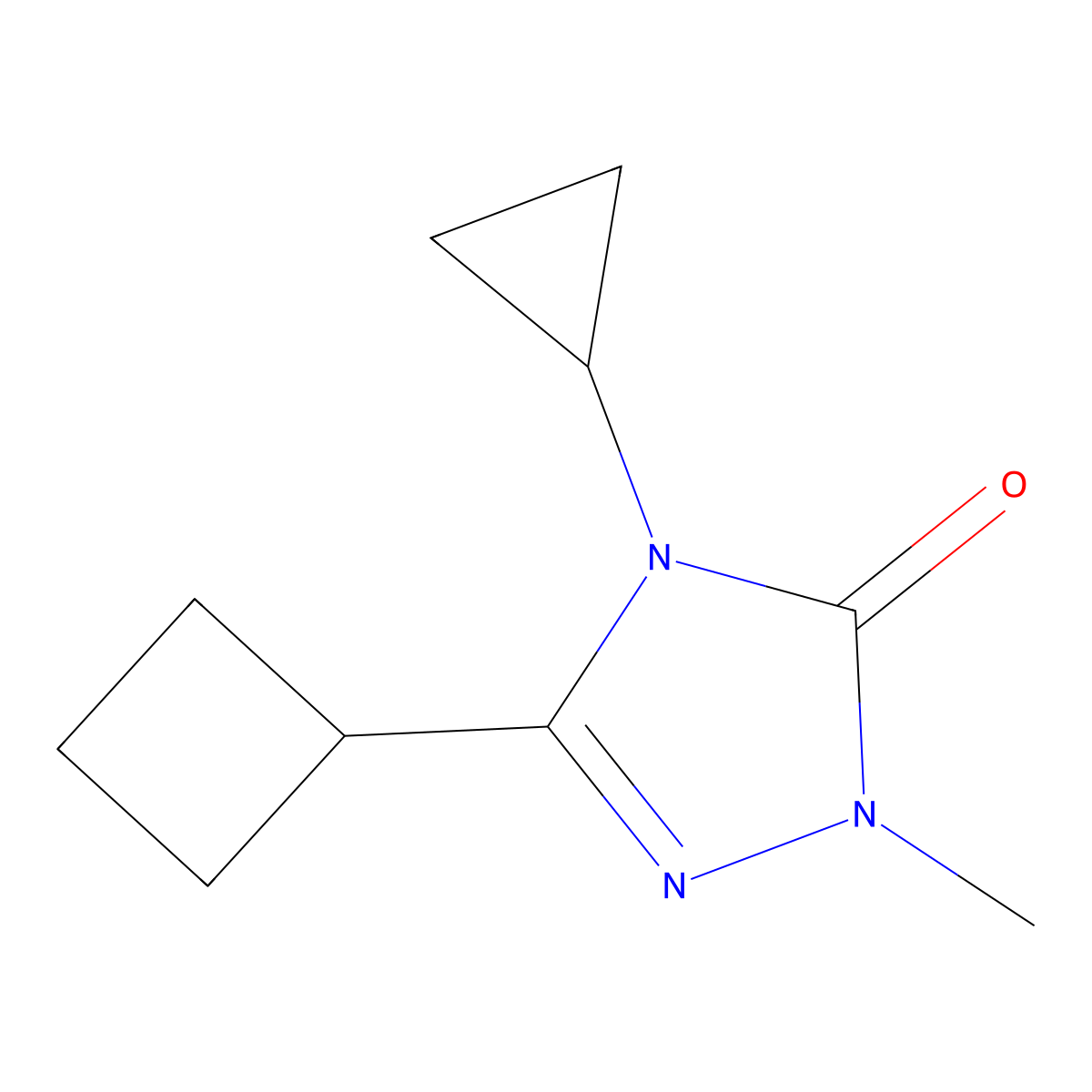 3-cyclobutyl-4-cyclopropyl-1-methyl-4,5-dihydro-1H-1,2,4-triazol-5-one molecular structure, CAS 2201953-80-0