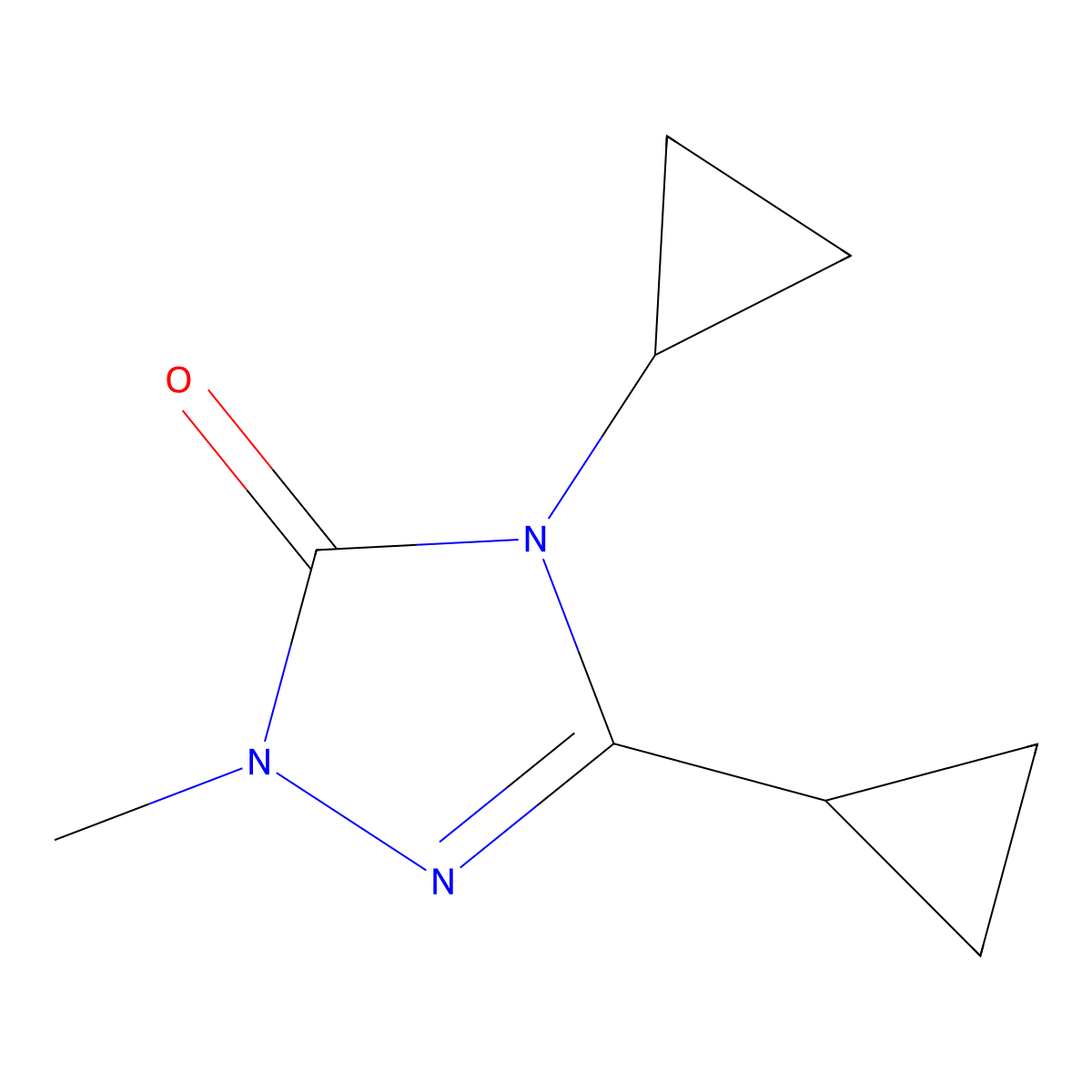 3,4-dicyclopropyl-1-methyl-4,5-dihydro-1H-1,2,4-triazol-5-one molecular structure, CAS 2201955-87-3