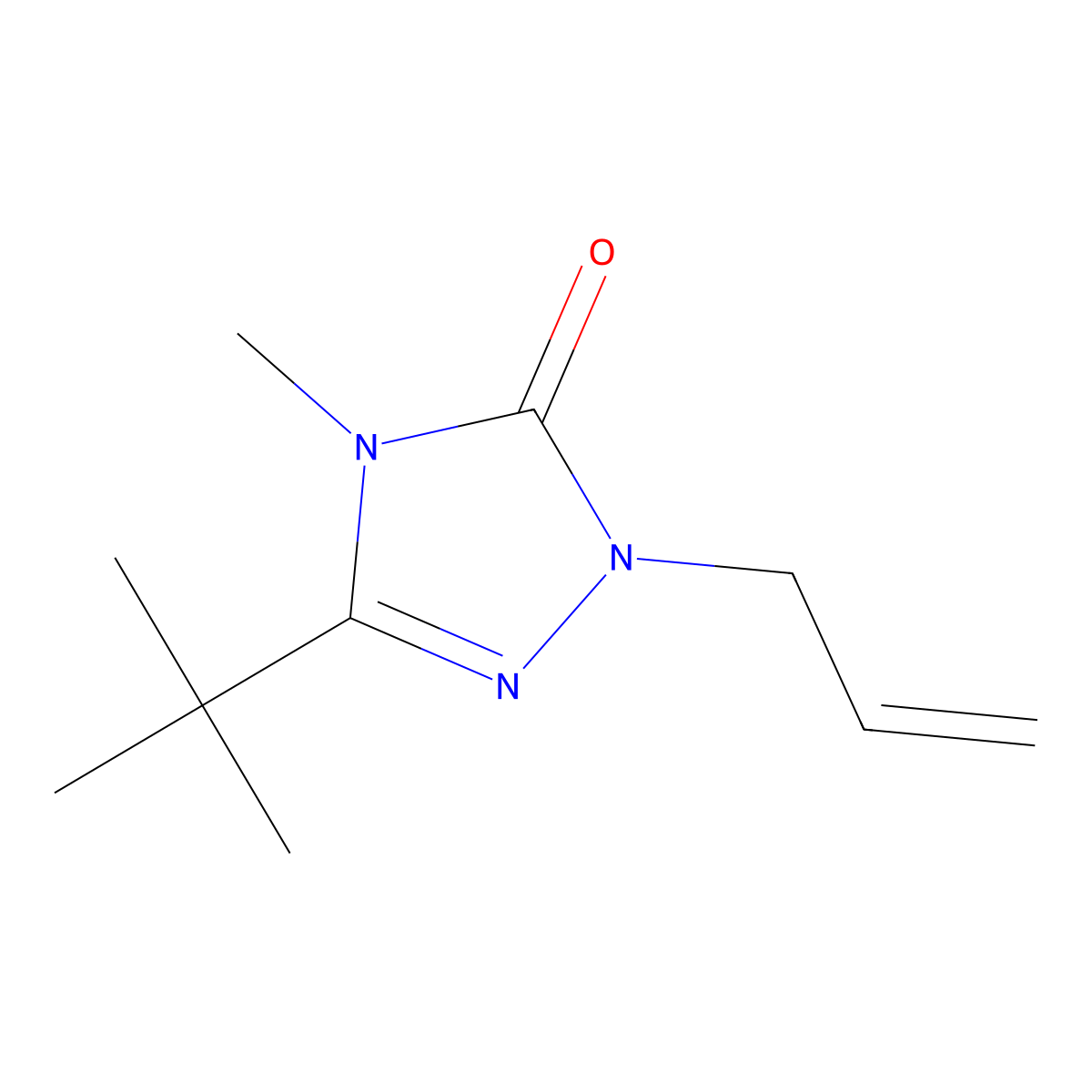 3-tert-butyl-4-methyl-1-(prop-2-en-1-yl)-4,5-dihydro-1H-1,2,4-triazol-5-one molecular structure, CAS 2201996-30-5