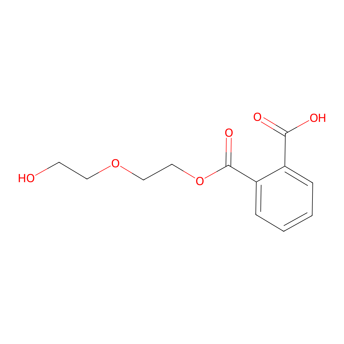 1,2-Benzenedicarboxylic acid, 1-(2-(2-hydroxyethoxy)ethyl) ester molecular structure, CAS 2202-98-4