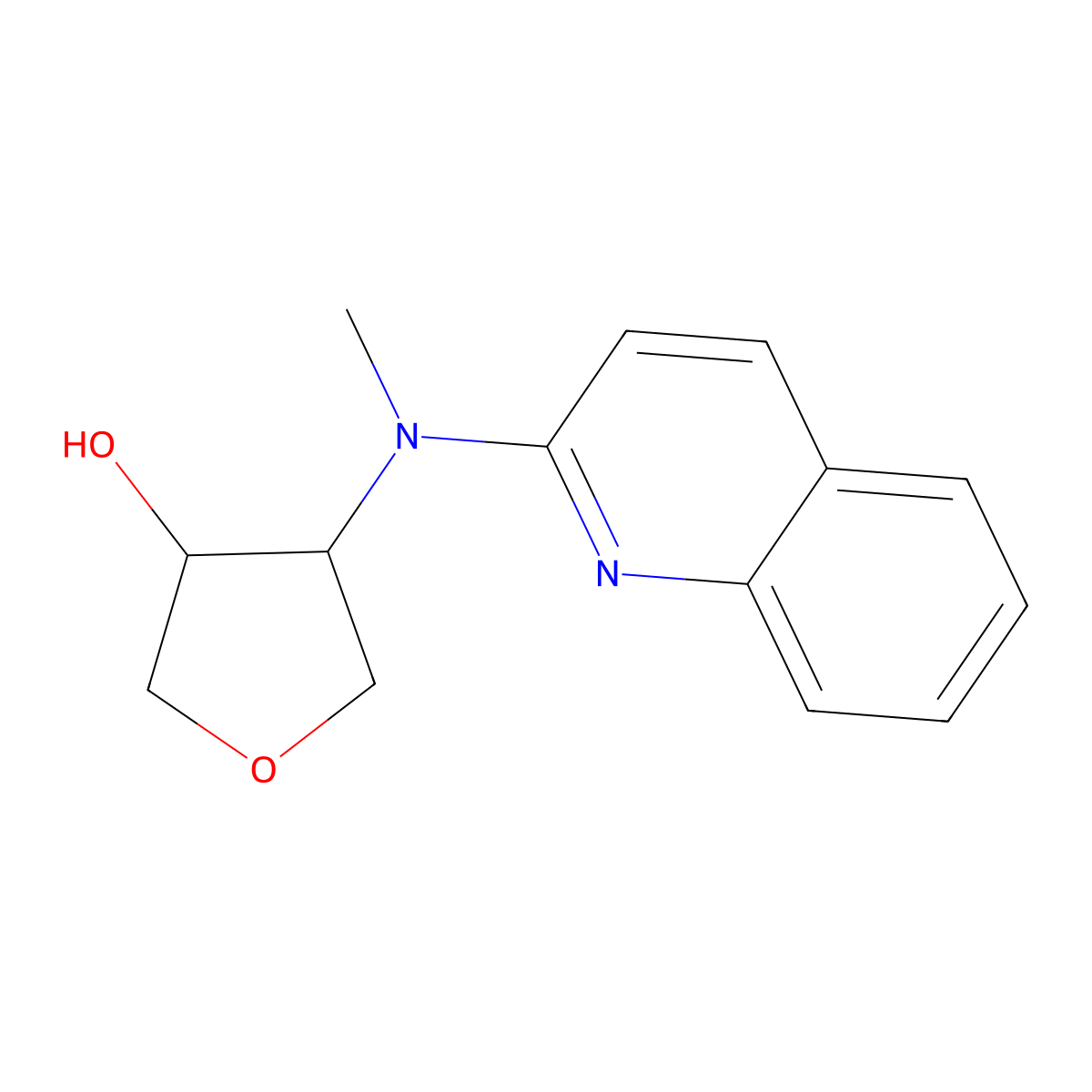 4-[Methyl(quinolin-2-yl)amino]oxolan-3-ol molecular structure, CAS 2202001-64-5