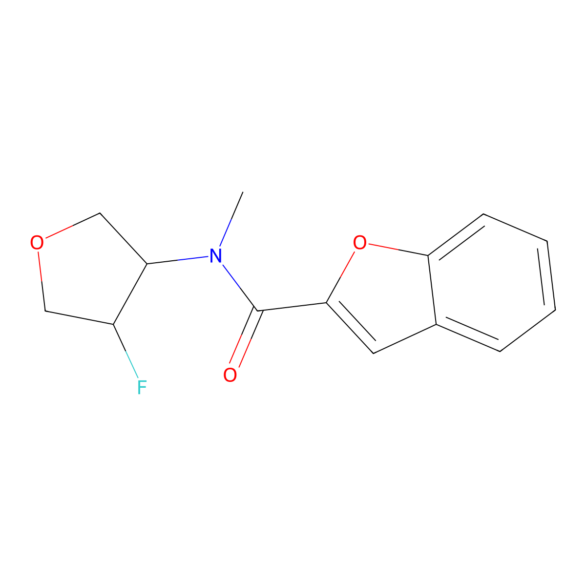 N-(4-fluorooxolan-3-yl)-N-methyl-1-benzofuran-2-carboxamide molecular structure, CAS 2202002-85-3