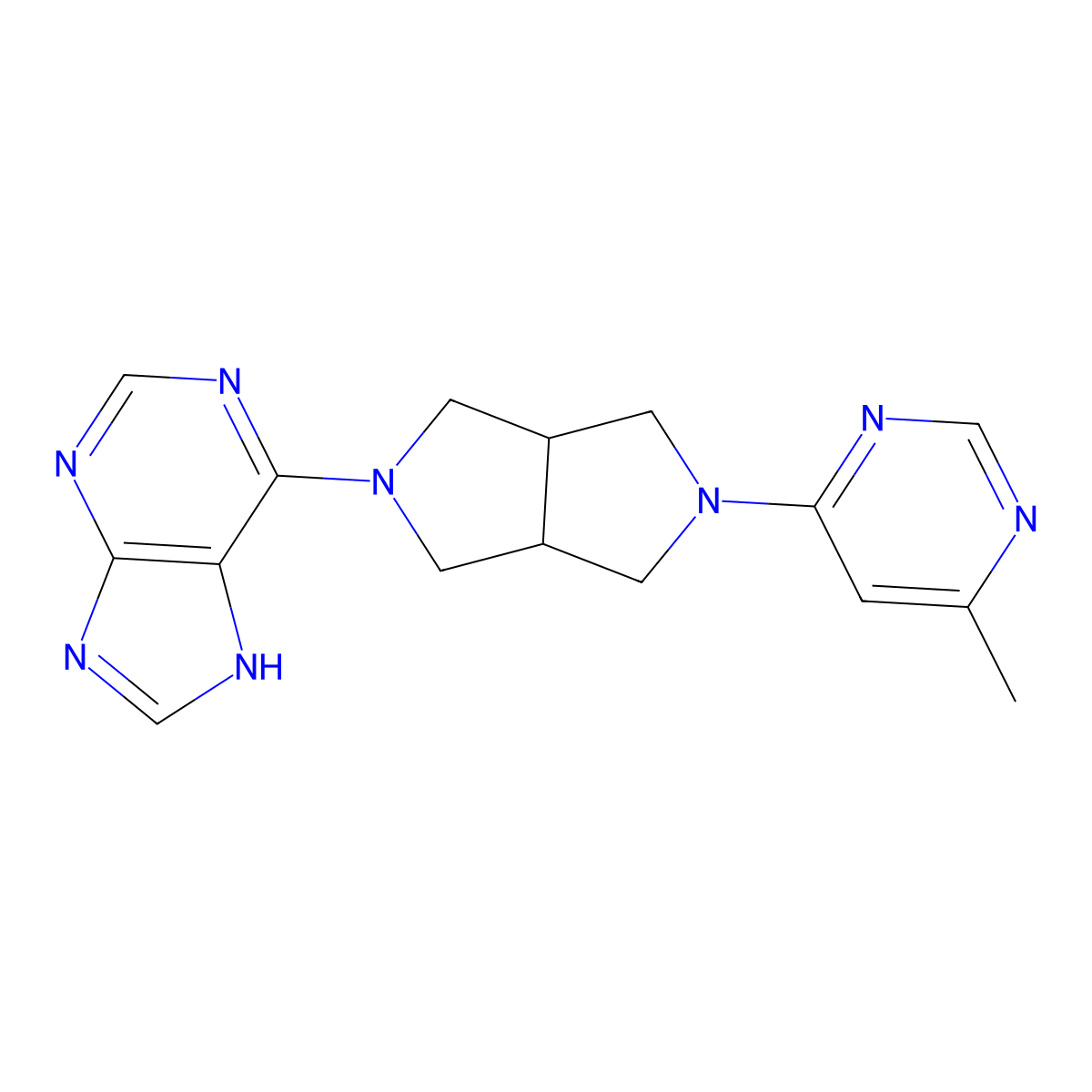 6-[5-(6-methylpyrimidin-4-yl)-octahydropyrrolo[3,4-c]pyrrol-2-yl]-9H-purine molecular structure, CAS 2202004-73-5