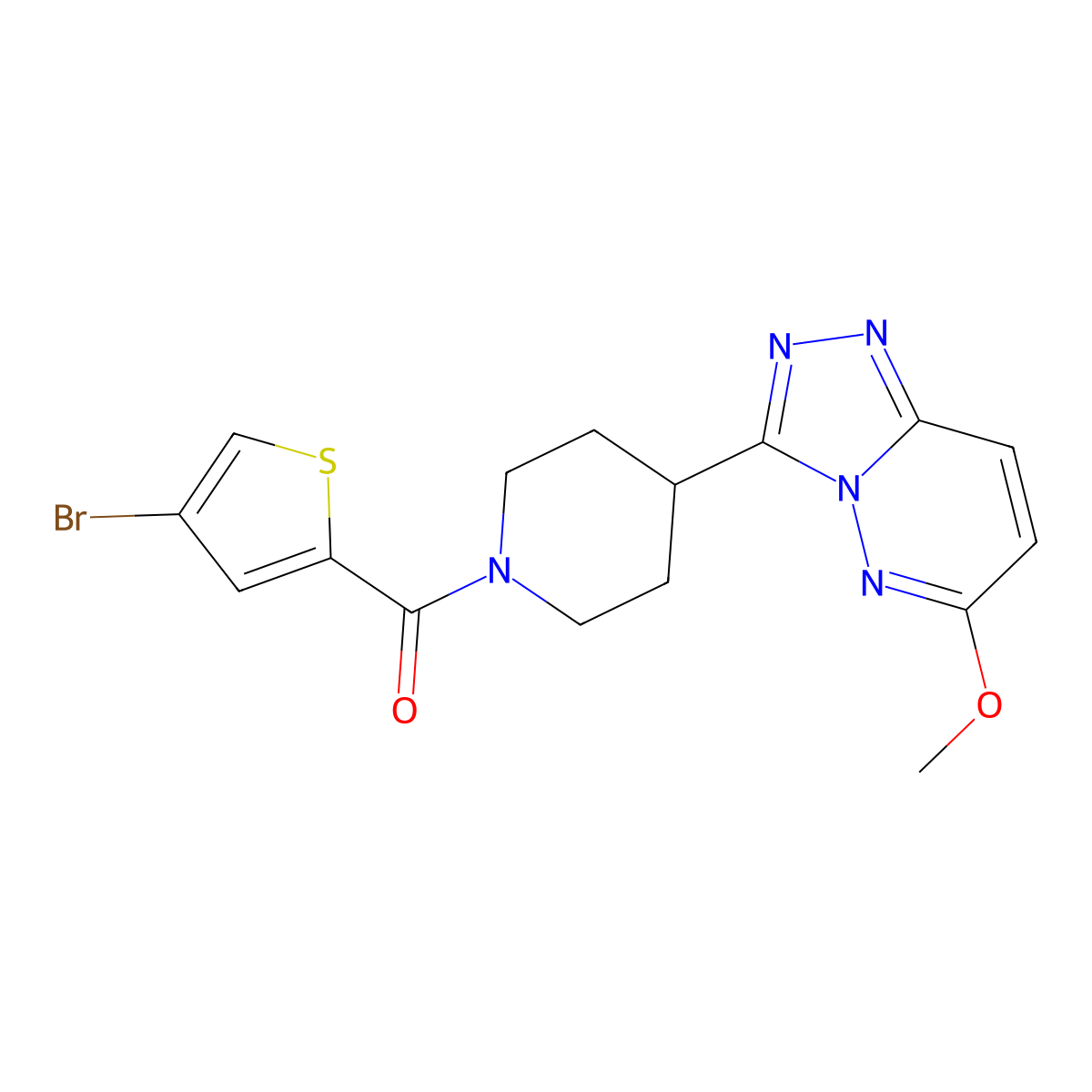 1-(4-Bromothiophene-2-carbonyl)-4-{6-methoxy-[1,2,4]triazolo[4,3-b]pyridazin-3-yl}piperidine molecular structure, CAS 2202005-38-5
