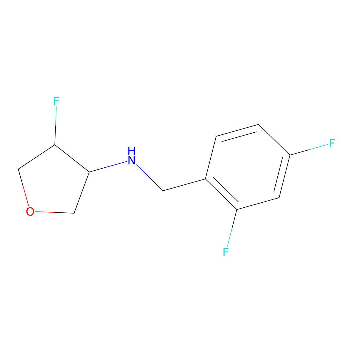 N-[(2,4-difluorophenyl)methyl]-4-fluorooxolan-3-amine molecular structure, CAS 2202048-26-6