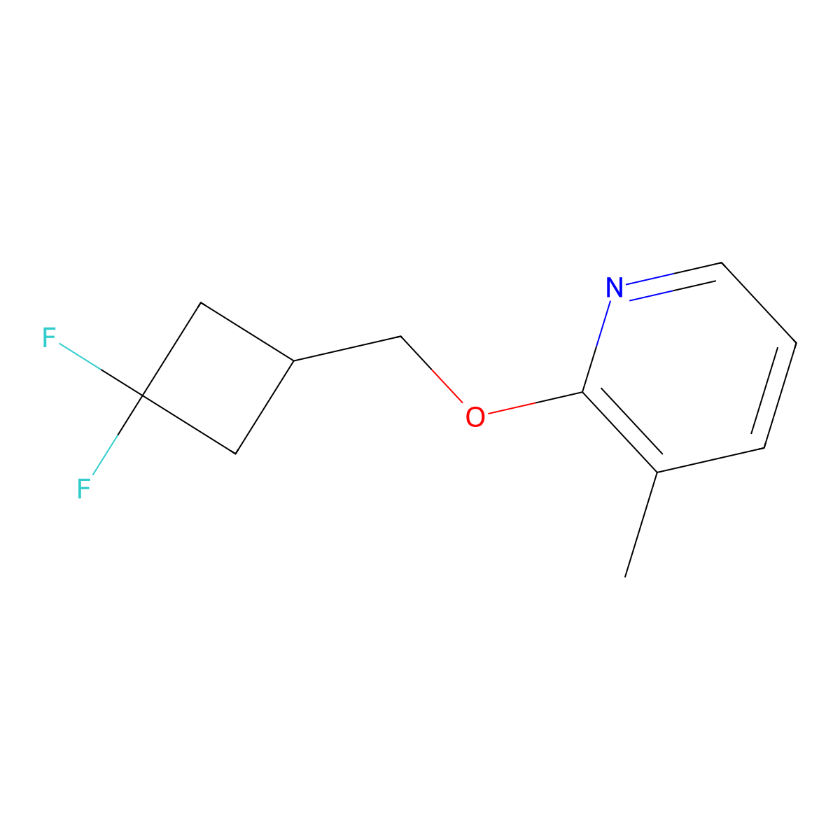 2-[(3,3-Difluorocyclobutyl)methoxy]-3-methylpyridine molecular structure, CAS 2202078-76-8