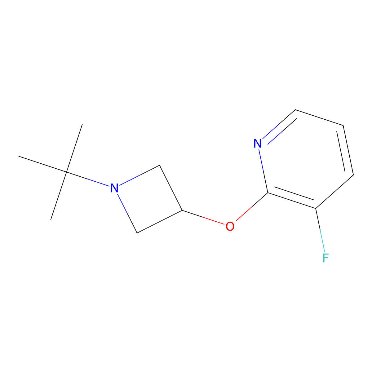 2-[(1-Tert-butylazetidin-3-yl)oxy]-3-fluoropyridine molecular structure, CAS 2202078-80-4