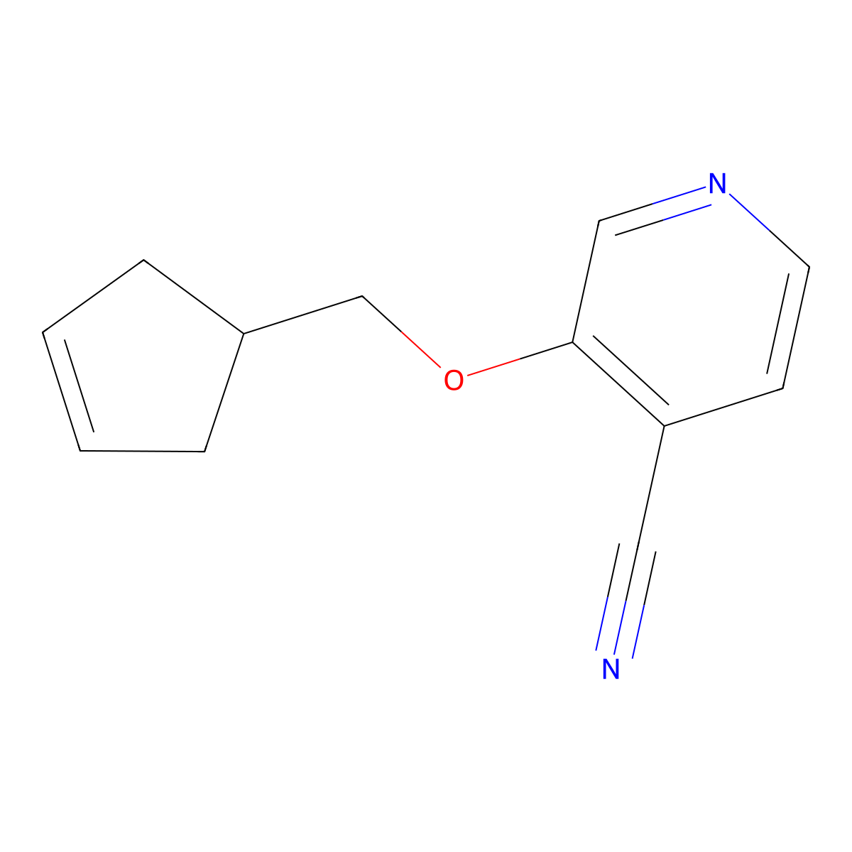 3-[(Cyclopent-3-en-1-yl)methoxy]pyridine-4-carbonitrile molecular structure, CAS 2202080-25-7