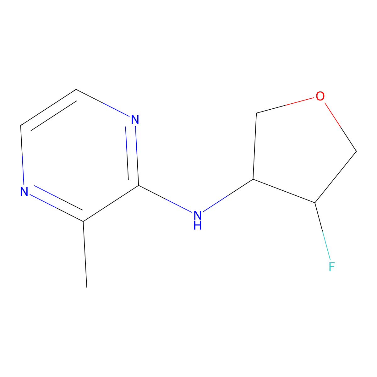 N-(4-fluorooxolan-3-yl)-3-methylpyrazin-2-amine molecular structure, CAS 2202092-98-4