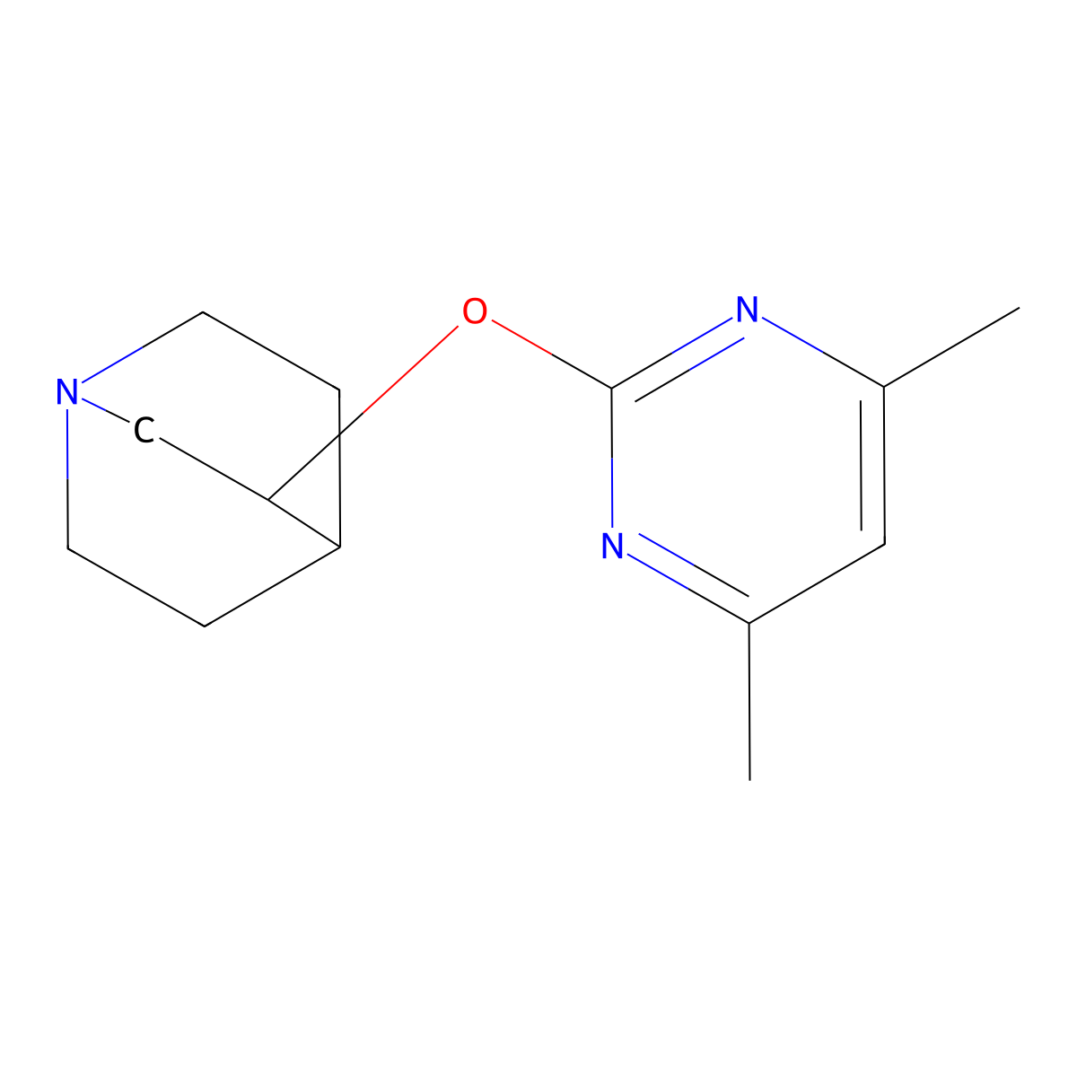 3-((4,6-Dimethylpyrimidin-2-yl)oxy)quinuclidine molecular structure, CAS 2202093-07-8